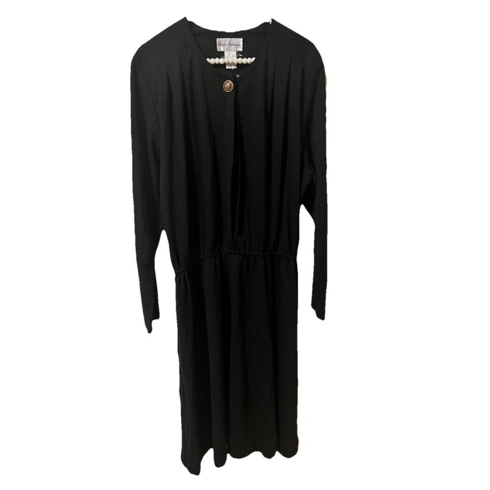 Vintage Black Womens Dress Size 18 Rhodes Collection Long Dress